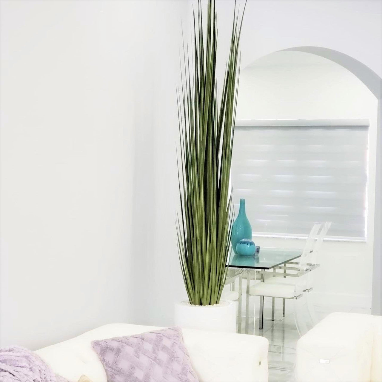 Grand vase Dax avec herbe à roseaux